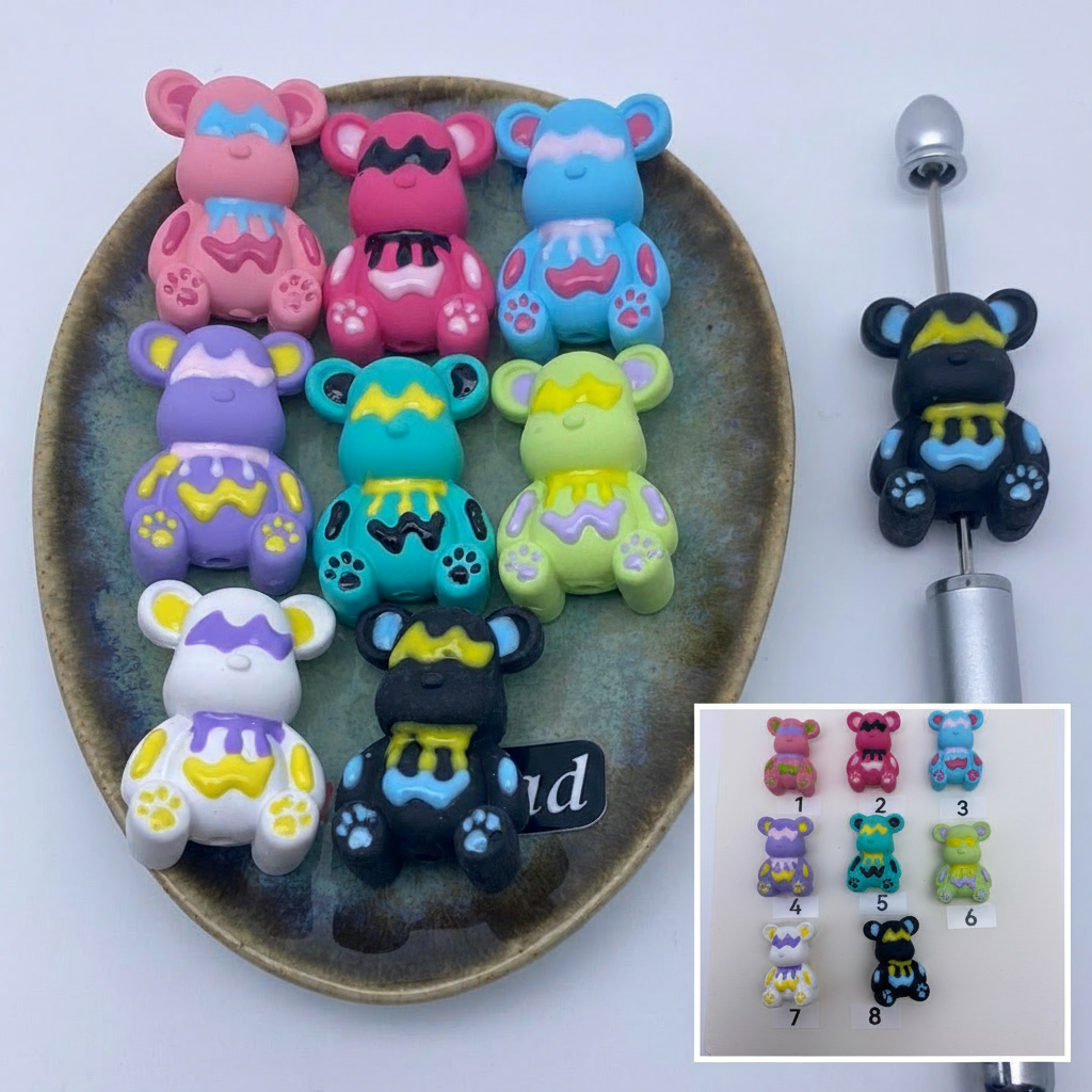 Composite image for hand made print bear beads