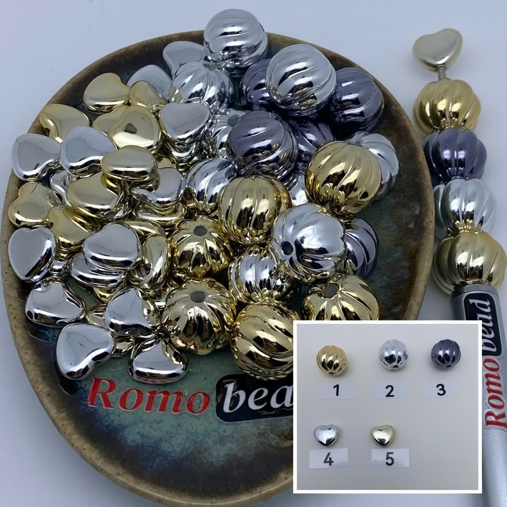 Composite image for pumpkin and heart beads