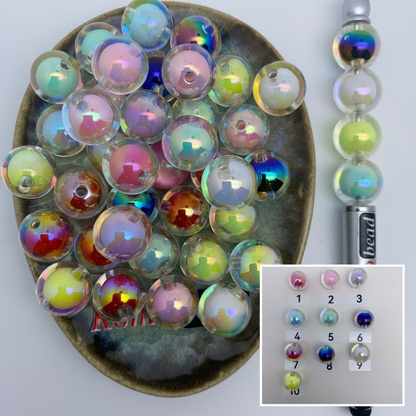 Composite image for round 16mm double layer clear UV beads