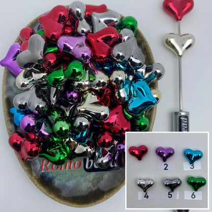 Composite image for shiny heart beads