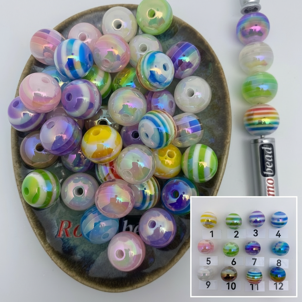 Composite image for stripes UV round beads