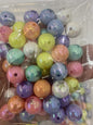 348. Round uv beads with star 16mm mix color 50 pcs