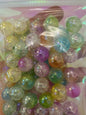 347. Round uv beads Cracke 14mm mix color 50 pcs