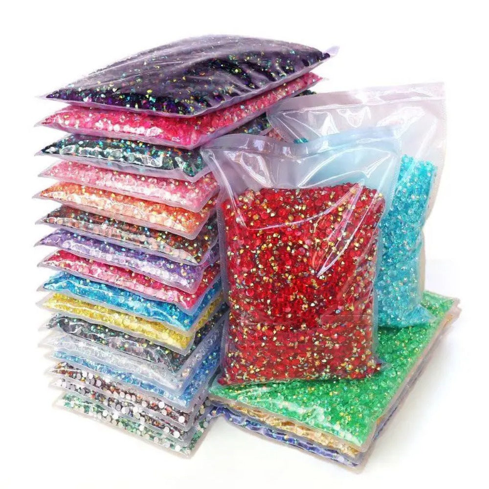 High Quality 1000pcs/bag SS30 6mm Non Hot Fix Strass Flatback Resin Crystal Rhinestone for Garment Clothing